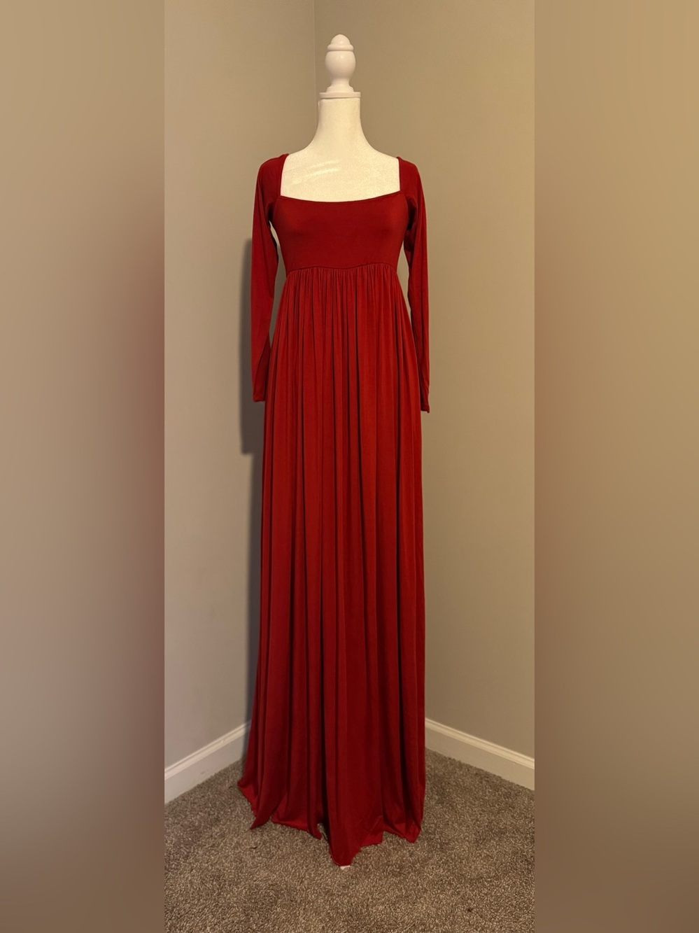 Rachel Pally Red Long-Sleeve Maxi Dress